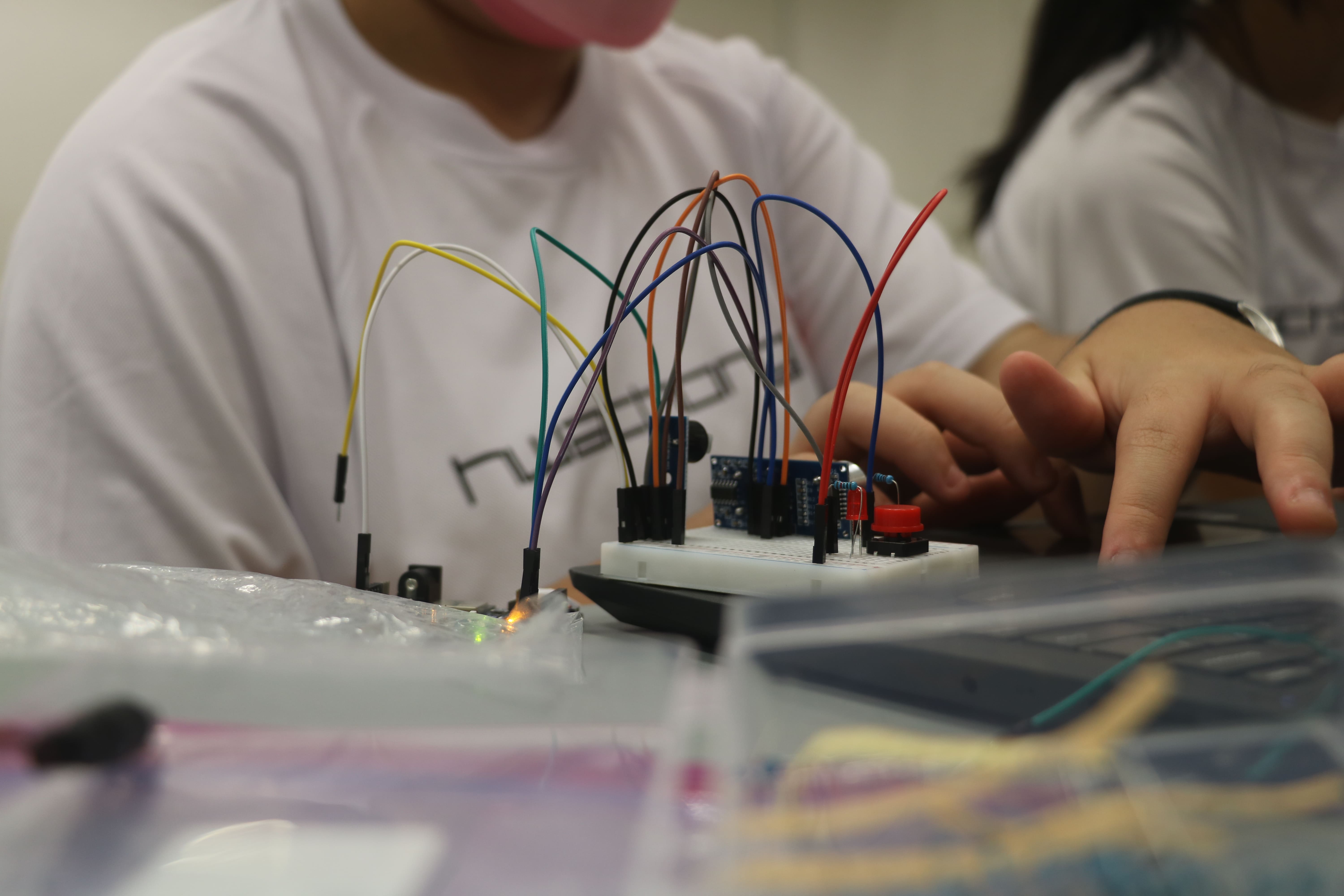 Students presenting a prototype